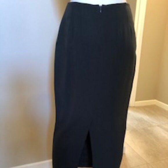 JAX Vintage Pure 100% Virgin Wool Lined Hi Waisted Maxi Skirt Grey Size 8 - Picture 3 of 5